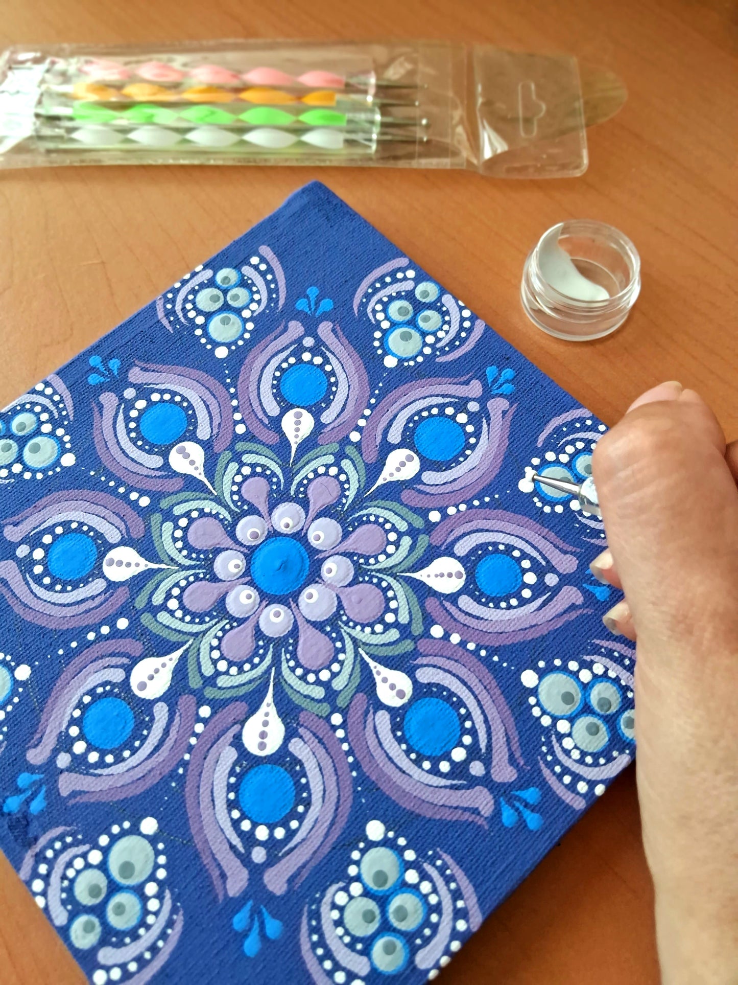 Hand painted small Mandala on Canvas