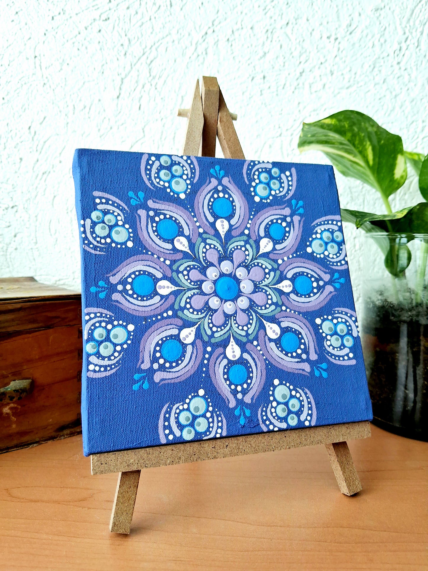 Hand painted small Mandala on Canvas
