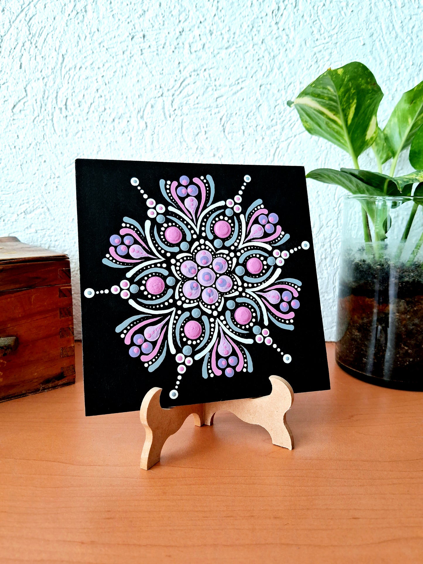 Hand painted small Mandala on Wood
